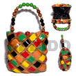 Summer Accessories Collectible Handcarved SMRAC035ACBAG Summer Beach Wear Accessories Acacia Hand Bags