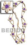 Summer Accessories Lavender Floral Cowrie Shell SMRAC008BT Summer Beach Wear Accessories Belts