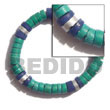 Summer Accessories 7-8 Mm Coco Heishe Green, SMRAC5016BR Summer Beach Wear Accessories Coco Bracelets