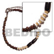 Summer Accessories Black Buri Seed white Clam   SMRAC5077BR Summer Beach Wear Accessories Coco Bracelets