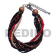 Summer Accessories Twisted 4 Rows 2-3mm Coco SMRAC5211BR Summer Beach Wear Accessories Coco Bracelets
