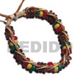 Summer Accessories 7-8mm Coco Pklt In Rasta Tone SMRAC5271BR Summer Beach Wear Accessories Coco Bracelets