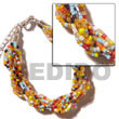 Summer Accessories 12 Rows Multicolored Twisted SMRAC1042BR Summer Beach Wear Accessories Glass Beads Bracelets