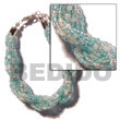 Summer Accessories 12 Rows Aqua Blue Twisted SMRAC1046BR Summer Beach Wear Accessories Glass Beads Bracelets