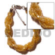 Summer Accessories 12 Rows Yellow Gold Twisted SMRAC1053BR Summer Beach Wear Accessories Glass Beads Bracelets