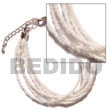 Summer Accessories 6 Rows White clear Multi SMRAC1056BR Summer Beach Wear Accessories Glass Beads Bracelets
