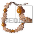 Summer Accessories Clear Stone Crystals In Brown SMRAC703BR Summer Beach Wear Accessories Glass Beads Bracelets