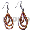 Summer Accessories Dangling Looped Brown Cut SMRAC5467ER Summer Beach Wear Accessories Glass Beads Earrings