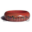 Summer Accessories Light Red Mahogany Tone   SMRAC423BL Summer Beach Wear Accessories Hand Painted Bangles