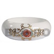 Summer Accessories White   Embossed Metallic  SMRAC434BL Summer Beach Wear Accessories Hand Painted Bangles