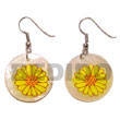 Summer Accessories Dangling 35mm Round SMRAC5008ER Summer Beach Wear Accessories Hand Painted Earrings