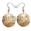 Summer Accessories 35mm Round hammer shell   SMRAC5055ER Summer Beach Wear Accessories Hand Painted Earrings