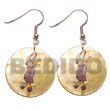 Summer Accessories 35mm Round mother of pearl    Embossed SMRAC5063ER Summer Beach Wear Accessories Hand Painted