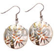 Summer Accessories 35mm Round hammer shell    SMRAC5064ER Summer Beach Wear Accessories Hand Painted Earrings