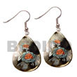 Summer Accessories 35mm Teardrop Blacklip    SMRAC5069ER Summer Beach Wear Accessories Hand Painted Earrings