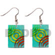 Summer Accessories 35mm X 25mm Rectangular Blue SMRAC5082ER Summer Beach Wear Accessories Hand Painted Earrings