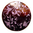 Summer Accessories Round 40mm Black Tab    SMRAC5272P Summer Beach Wear Accessories Hand Painted Pendant