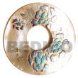 Summer Accessories Round 50mm hammer shell Donut SMRAC5328P Summer Beach Wear Accessories Hand Painted Pendant