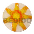 Summer Accessories Round Natural 50mm Capiz SMRAC5364P Summer Beach Wear Accessories Hand Painted Pendant