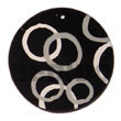 Summer Accessories Round Black 50mm Capiz Shell SMRAC5366P Summer Beach Wear Accessories Hand Painted Pendant
