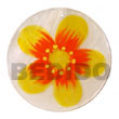 Summer Accessories Round Natural 50mm Capiz SMRAC5370P Summer Beach Wear Accessories Hand Painted Pendant