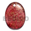 Summer Accessories OVAL 45MM TRANSPARENT MAROON SMRAC5956P Summer Beach Wear Accessories Hand Painted Pendant