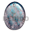 Summer Accessories OVAL 45MM TRANSPARENT GRAY  SMRAC5957P Summer Beach Wear Accessories Hand Painted Pendant