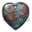 Summer Accessories HEART 35MM TRANSPARENT BLUE SMRAC5969P Summer Beach Wear Accessories Hand Painted Pendant