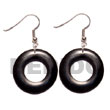 Summer Accessories Dangling 35mm Ring Black Horn SMRAC5340ER Summer Beach Wear Accessories Horn Earrings