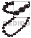 Summer Accessories Black Kukui Nuts Ribbon Lei ( SMRAC015LEI Summer Beach Wear Accessories Kukui Nuts
