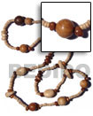 Summer Accessories  inchesBohemian inches- Asstd. Wood Beads SMRAC1858NK Summer Beach Wear Accessories Ladies Long