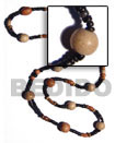 Summer Accessories  inchesBohemian inches- Asstd. Wood Beads SMRAC1860NK Summer Beach Wear Accessories Ladies Long