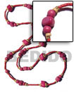 Summer Accessories Pink Wood Beads In 2-3mm Red SMRAC1864NK Summer Beach Wear Accessories Ladies Long Bohemian Necklaces