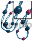 Summer Accessories 2 Rows Tassled Baby Blue SMRAC1885NK Summer Beach Wear Accessories Ladies Long Bohemian Necklaces