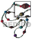 Summer Accessories 2 Rows Red Cut Glass Beads   SMRAC1890NK Summer Beach Wear Accessories Ladies Long Bohemian Necklaces