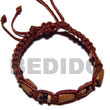 Summer Accessories Tube Wood Beads In Macrame SMRAC5288BR Summer Beach Wear Accessories Macrame Bracelets