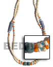 Summer Accessories 2-3 Mm 2 Rows Coco Bleached SMRAC291NK Summer Beach Wear Accessories Multi Row Necklace