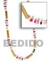 Summer Accessories Bamboo   White Shell  beads SMRAC029NK Summer Beach Wear Accessories Natural Necklace
