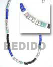 Summer Accessories Silver   Light And Dark Blue SMRAC063NK Summer Beach Wear Accessories Natural Necklace