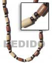 Summer Accessories Wood Tube Bead Brown   Beige SMRAC111NK Summer Beach Wear Accessories Natural Necklace