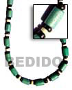Summer Accessories Green Wood Tube With Pukalet SMRAC129NK Summer Beach Wear Accessories Natural Necklace