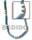 Summer Accessories 4-5 Coco Heishe   Turq Blue   SMRAC213NK Summer Beach Wear Accessories Natural Necklace