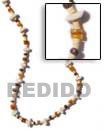 Summer Accessories 2-3 Heishe Bleach  Pukalet SMRAC242NK Summer Beach Wear Accessories Natural Necklace