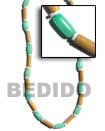 Summer Accessories Bamboo Tube   Pastel Green SMRAC287NK Summer Beach Wear Accessories Pastel Color Necklace