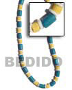 Summer Accessories Blue Wood Tube   Pastel SMRAC289NK Summer Beach Wear Accessories Pastel Color Necklace