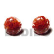 Summer Accessories Red C. Button Earrings Summer SMRAC006ER Summer Beach Wear Accessories Resin Earrings