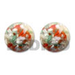 Summer Accessories Red Resin Button Earrings SMRAC5005ER Summer Beach Wear Accessories Resin Earrings