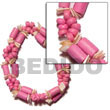 Summer Accessories 2 Rows Pink Wood Tube   SMRAC5078BR Summer Beach Wear Accessories Seed Bracelets
