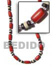 Summer Accessories Red Buri Tube Necklace With SMRAC104NK Summer Beach Wear Accessories Seeds Necklaces