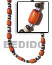 Summer Accessories Orange Buri Tube Necklace SMRAC105NK Summer Beach Wear Accessories Seeds Necklaces